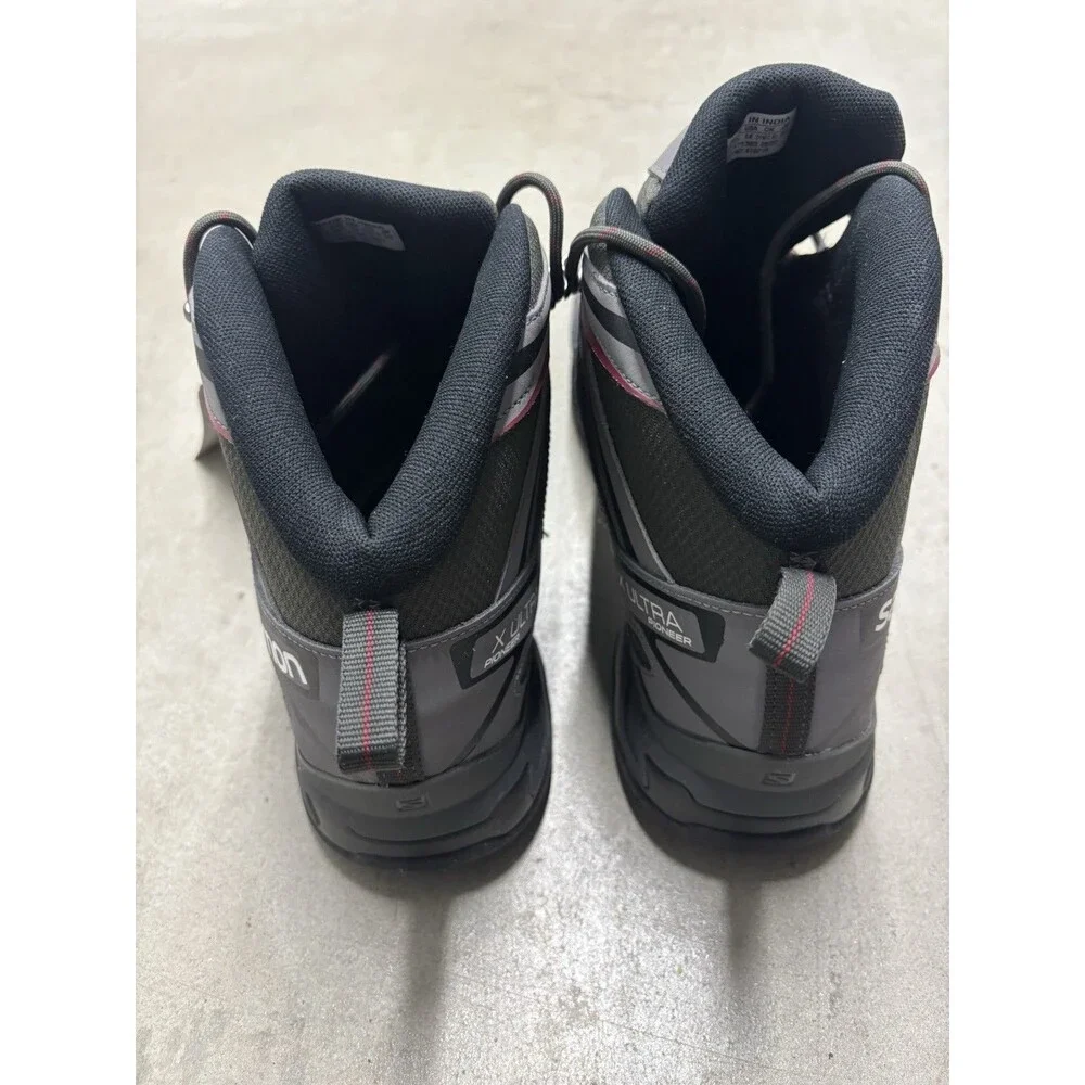 Salomon X Ultra Pioneer Mid CSWP 416710 Hiking Shoes Black/Grey/Red Mens Size 14